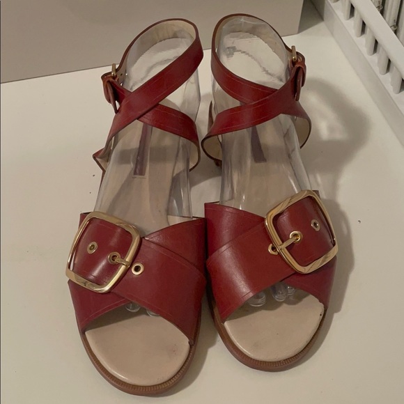 Zara women chocolate color beautiful sandals.Twisting around the Ankles - Picture 1 of 14